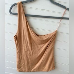 J. Crew Tan one shoulder knit tank